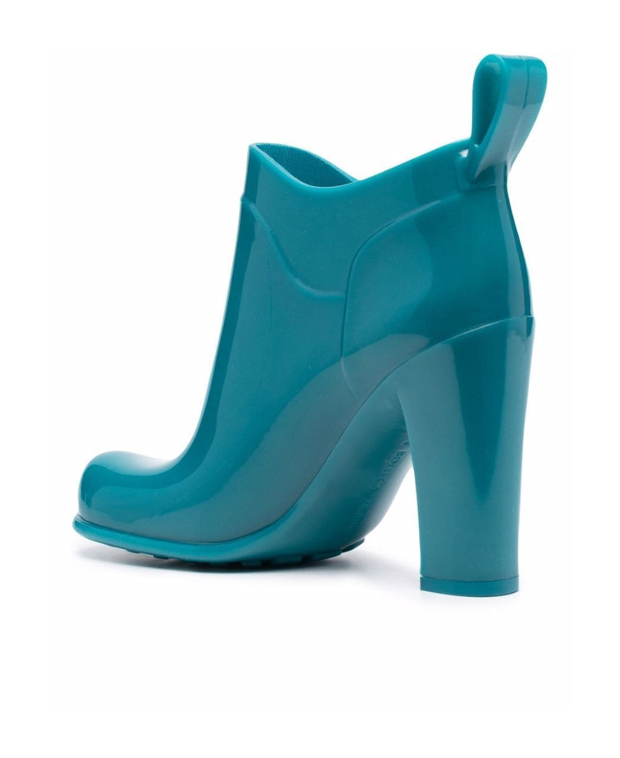 Bottega Veneta Shine Rubber Ankle Boots In Green