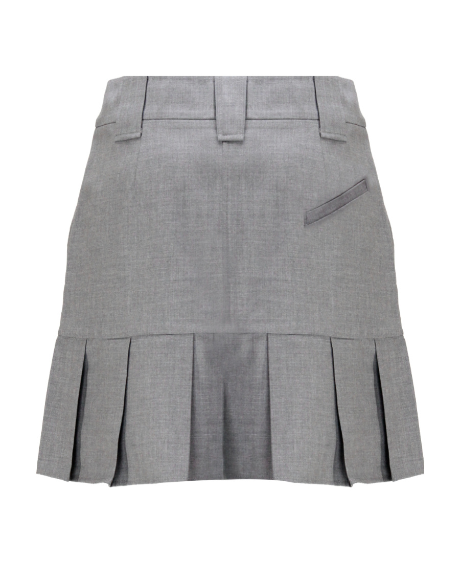 Ganni Draped Viscose Blend Mini Skirt In Gray