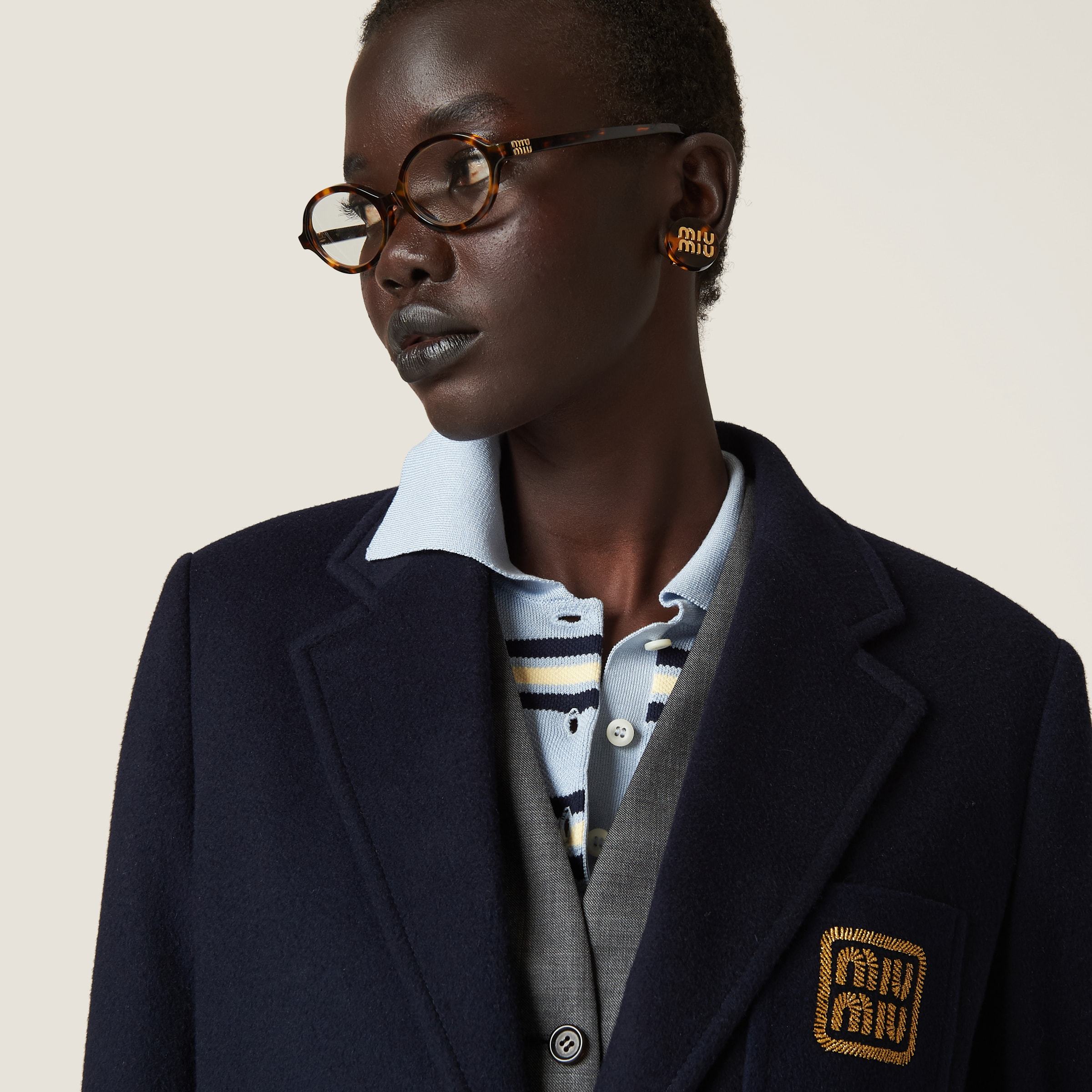 MIU MIU SINGLE-BREASTED VELOUR JACKET