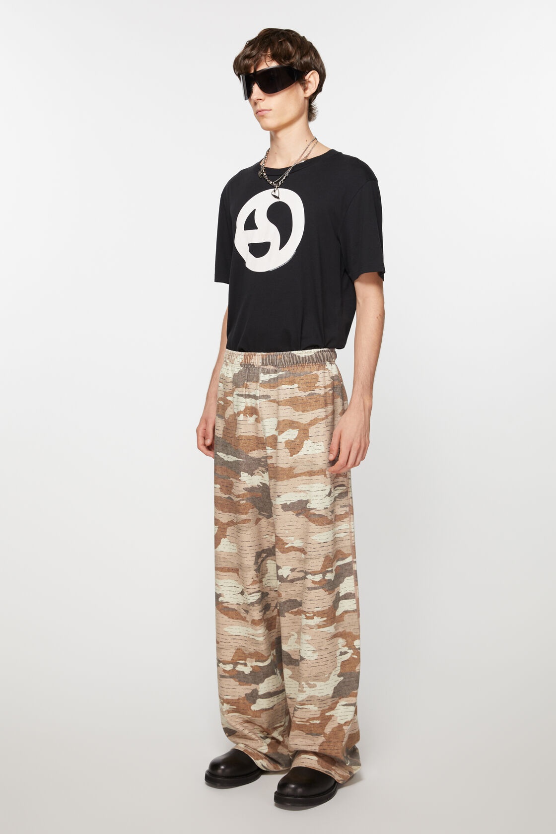 Acne Studios Printed Elastic Waist Sweatpants In Nude