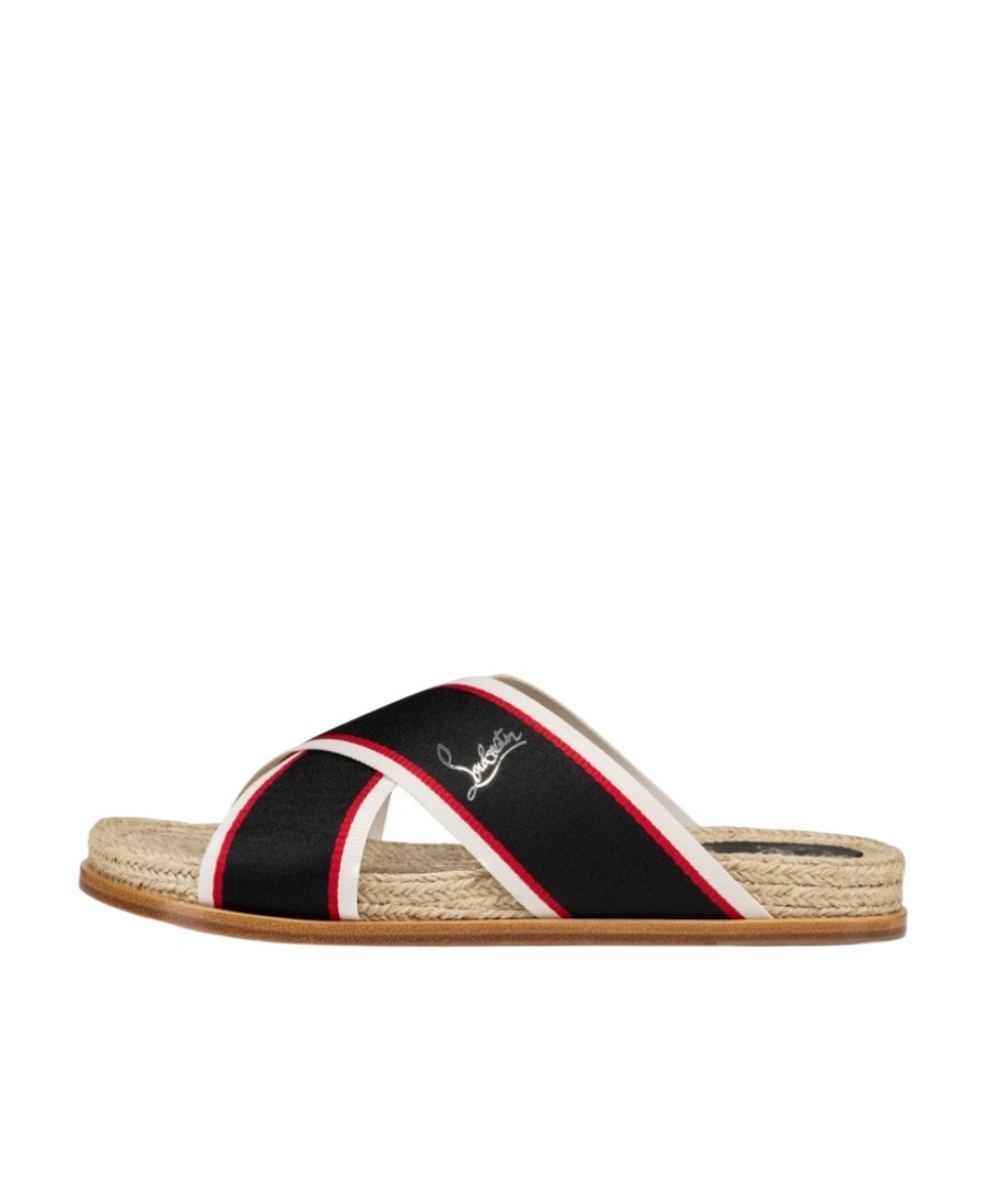 Christian Louboutin Hot Cross Slides In Black