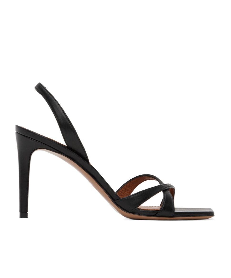 Paris Texas Black Stiletto Slingback 85 Heeled Sandals In Black