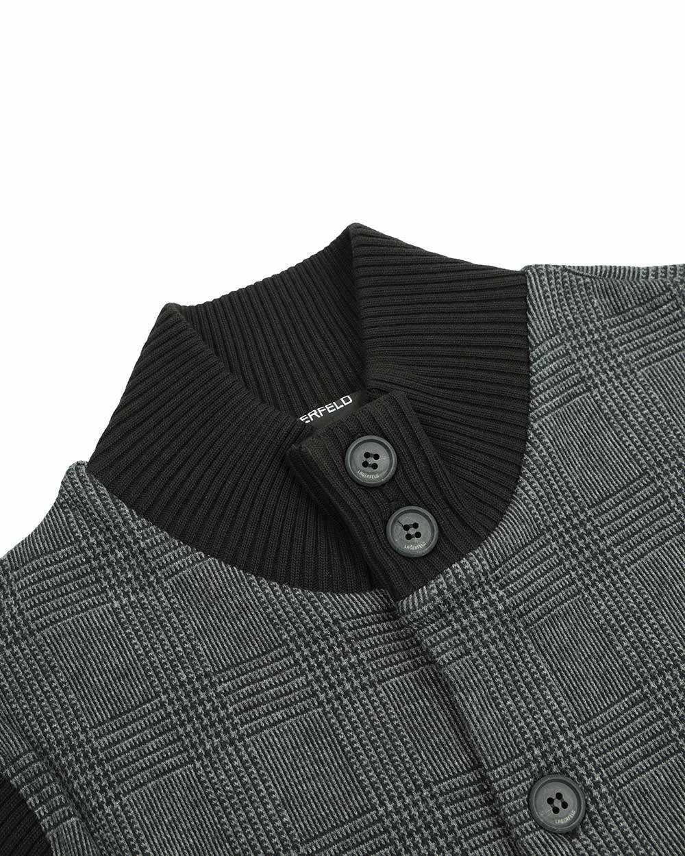 Karl Lagerfeld Plaid Long-sleeved Casual Jacket In Black