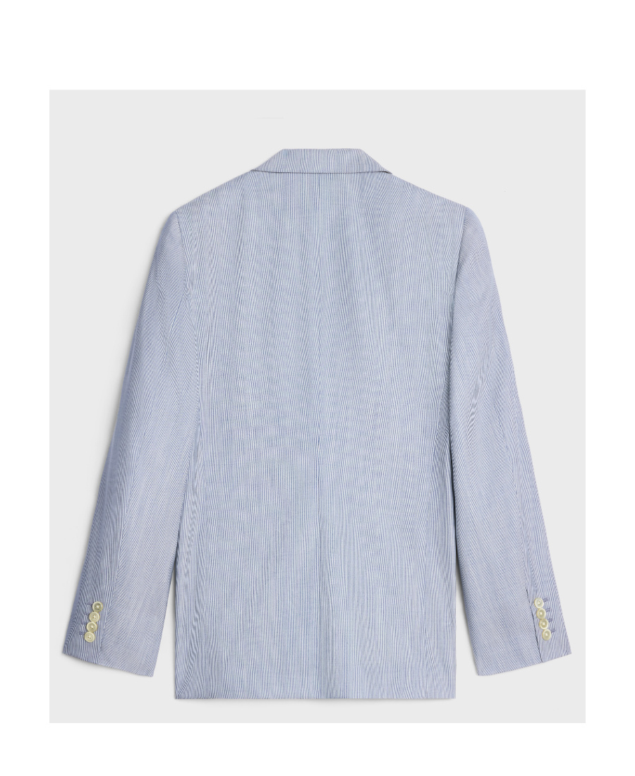 Celine Lapel Suit Jacket In Blue