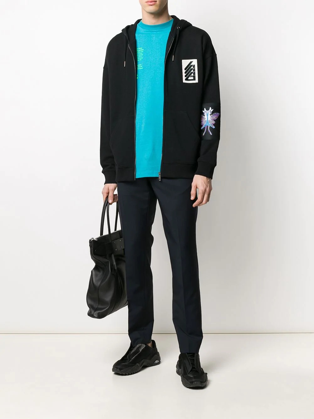 Givenchy Decal Inlaid Zipper Hat Casual Jacket In Black