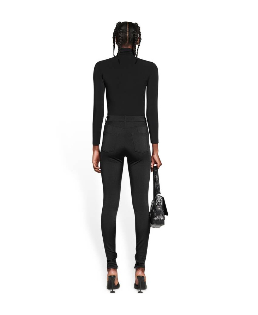 Balenciaga Skinny-leg Zip-hem Legging Pants In Black