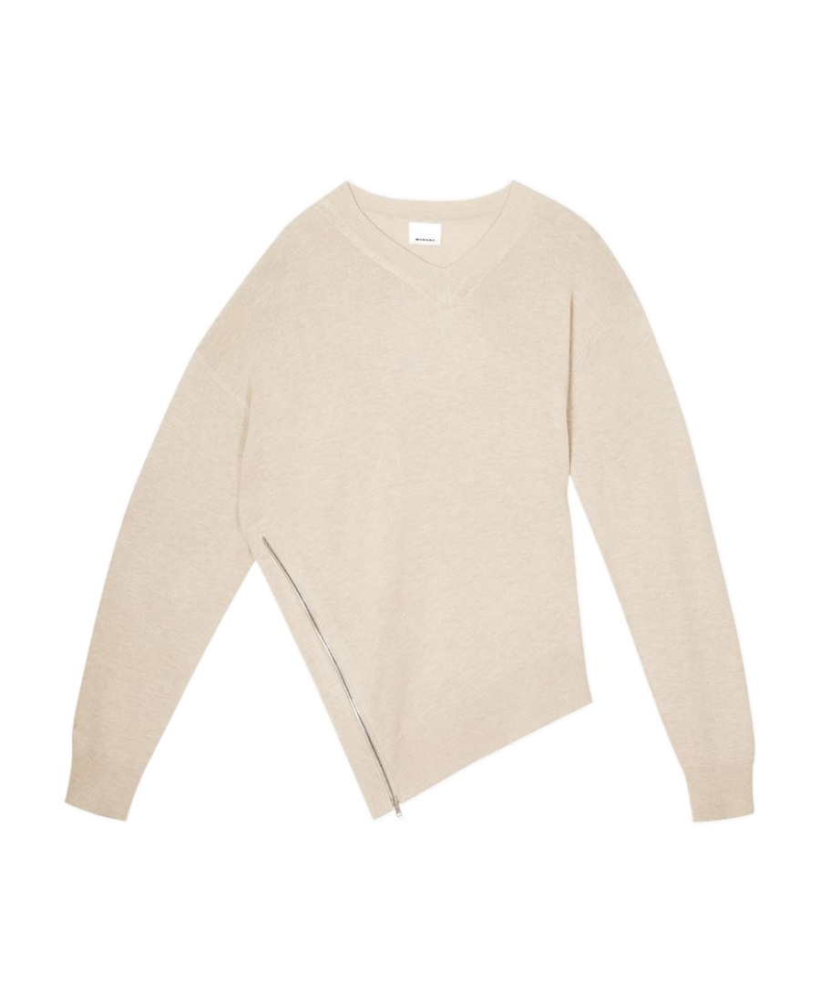 Isabel Marant Long-sleeved Wool Sweater In Nude