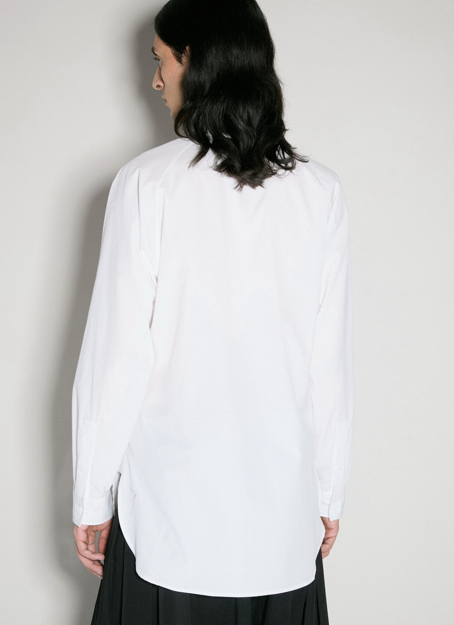 Shop Yohji Yamamoto Long-sleeved Shirt In White