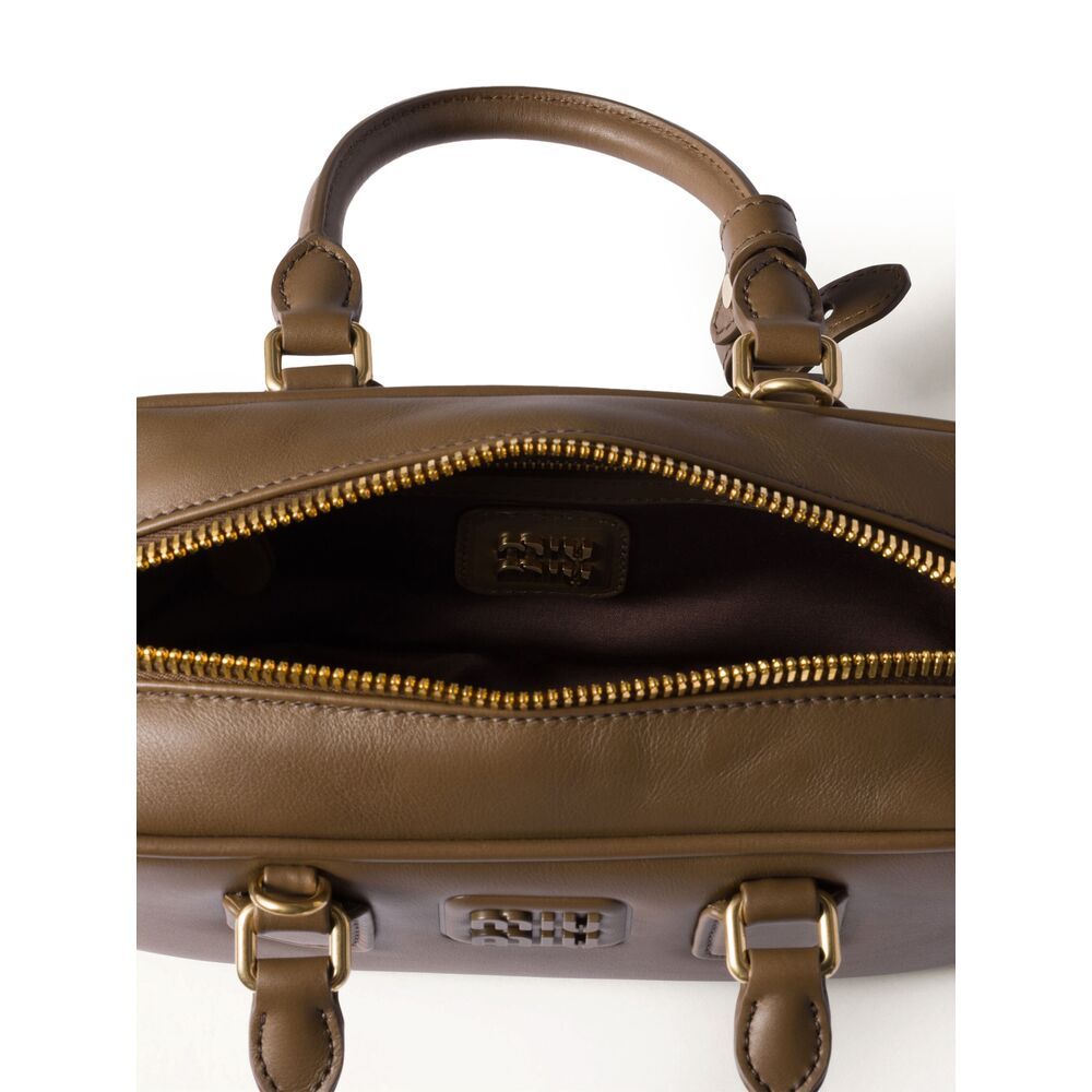 Miu Miu Arcadie Leather Bag In Brown