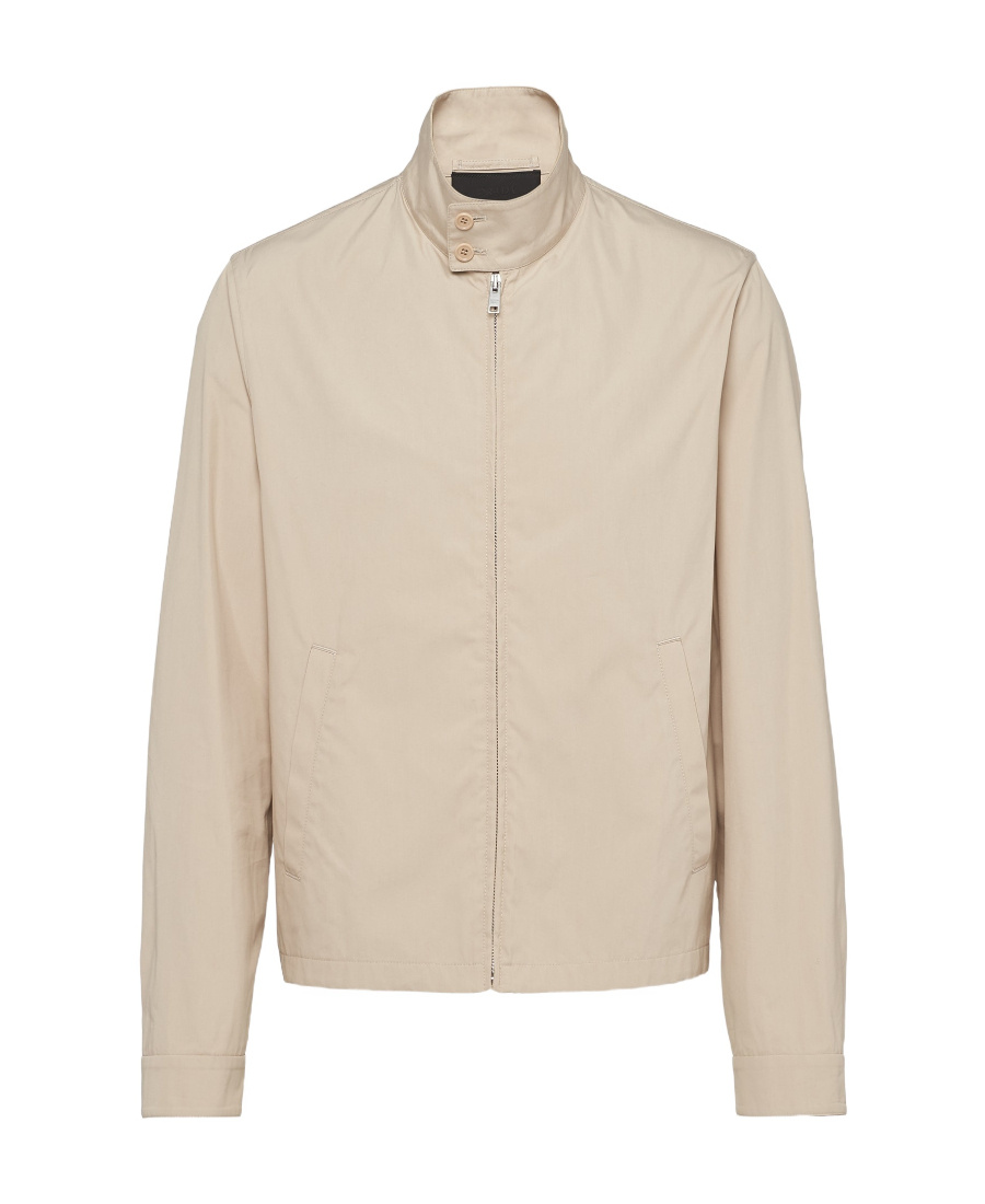 Prada Cotton-blend Bomber Jacket In Nude