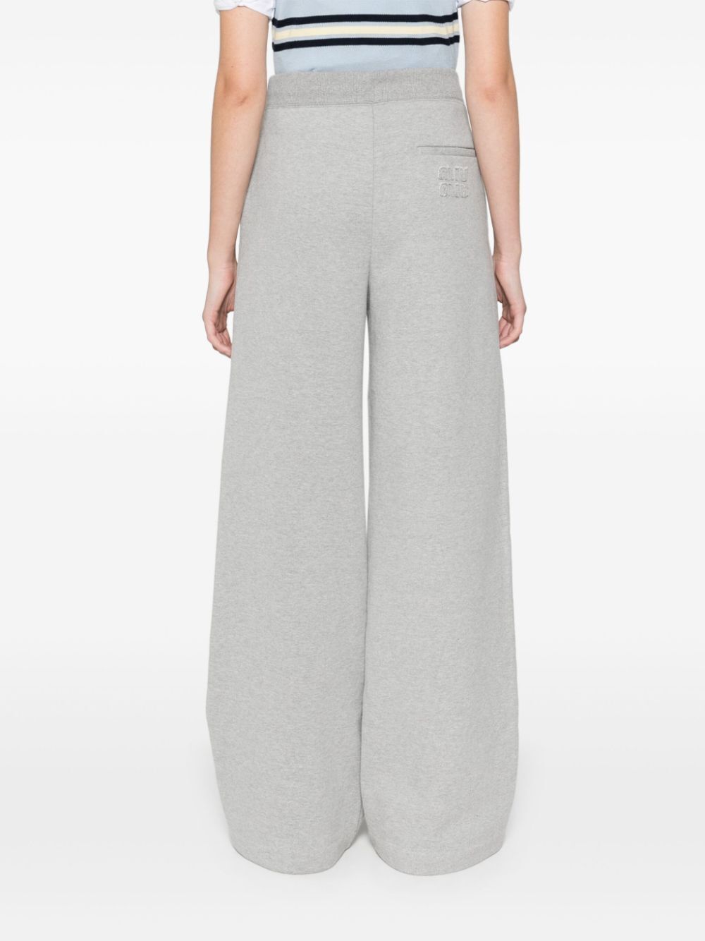 Miu Miu Logo Casual Pants In White