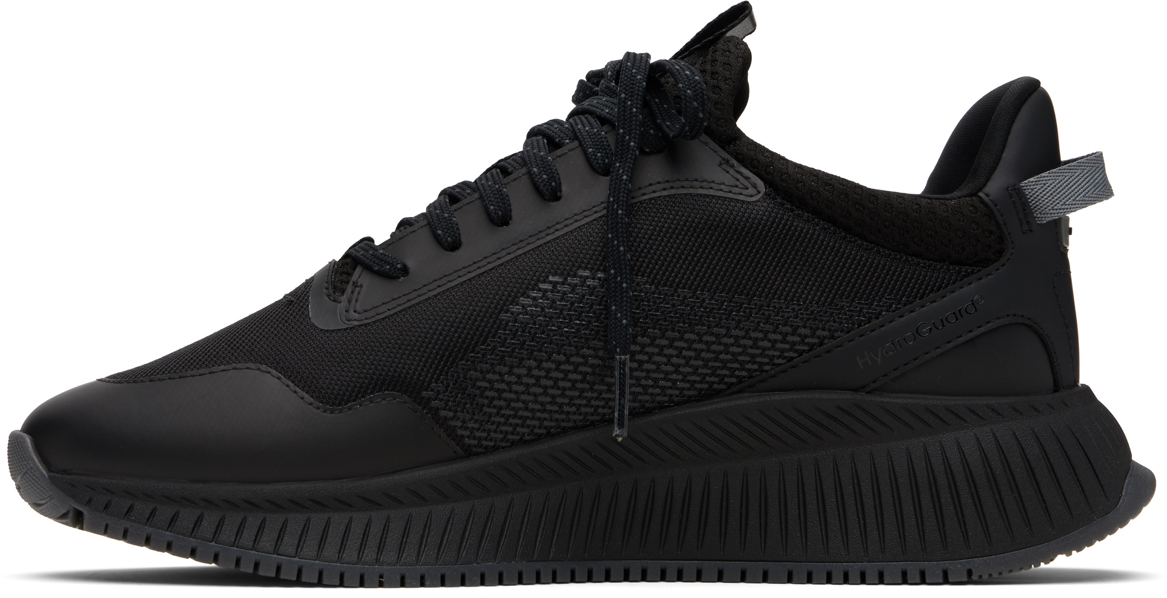 Hugo Boss Textured Lace-up Low-top Sneakers In Black