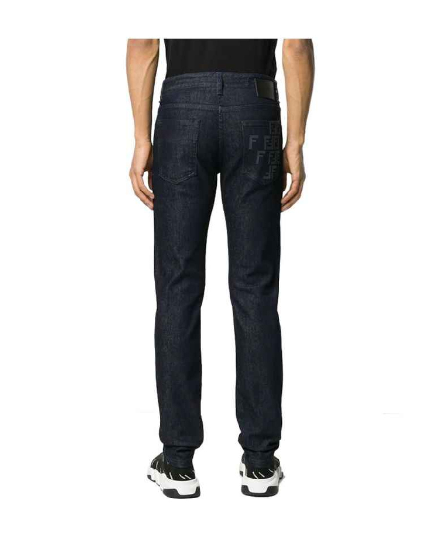 Fendi Logo Print Skinny-fit Jeans In Black