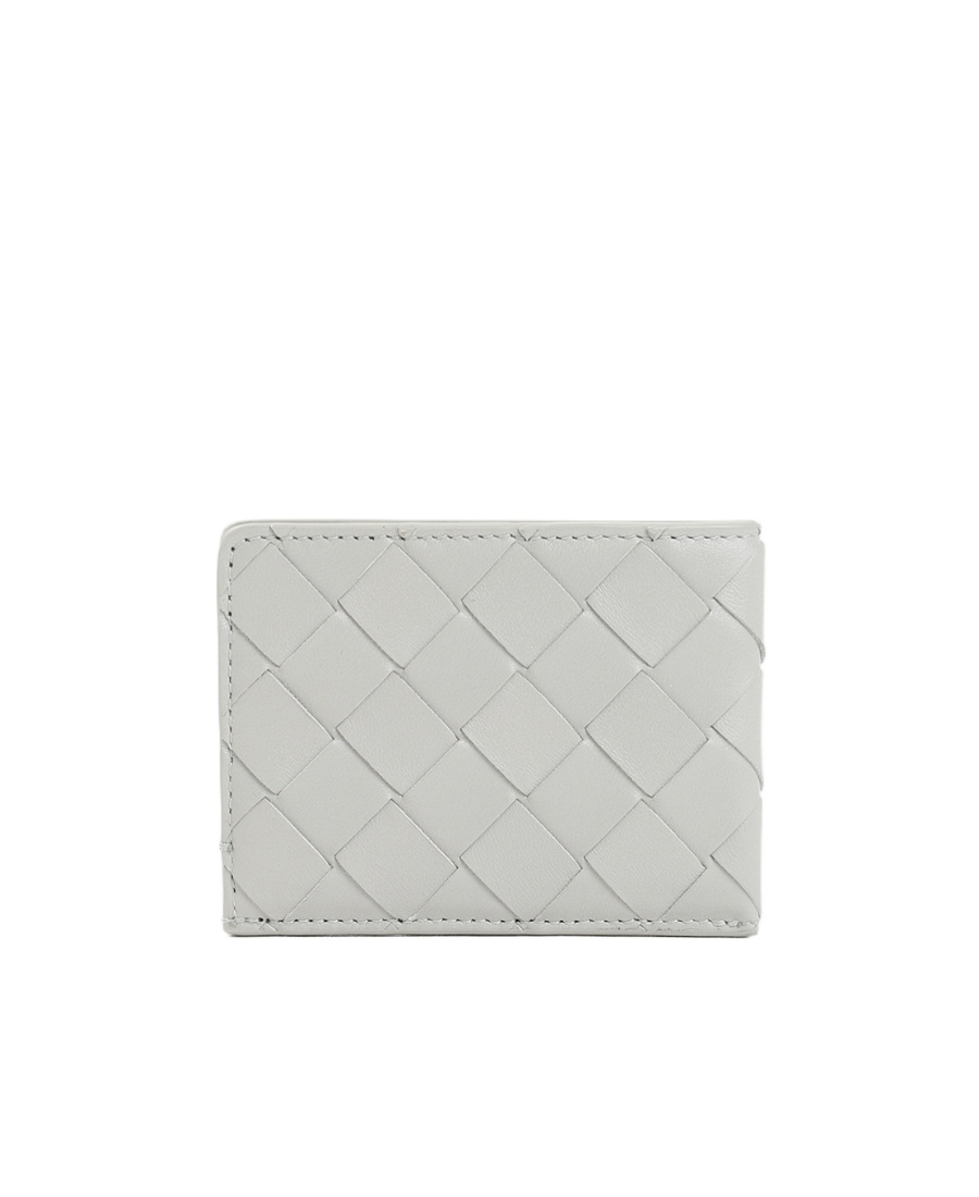 Bottega Veneta Rhombic Pattern Card Bag In Gray