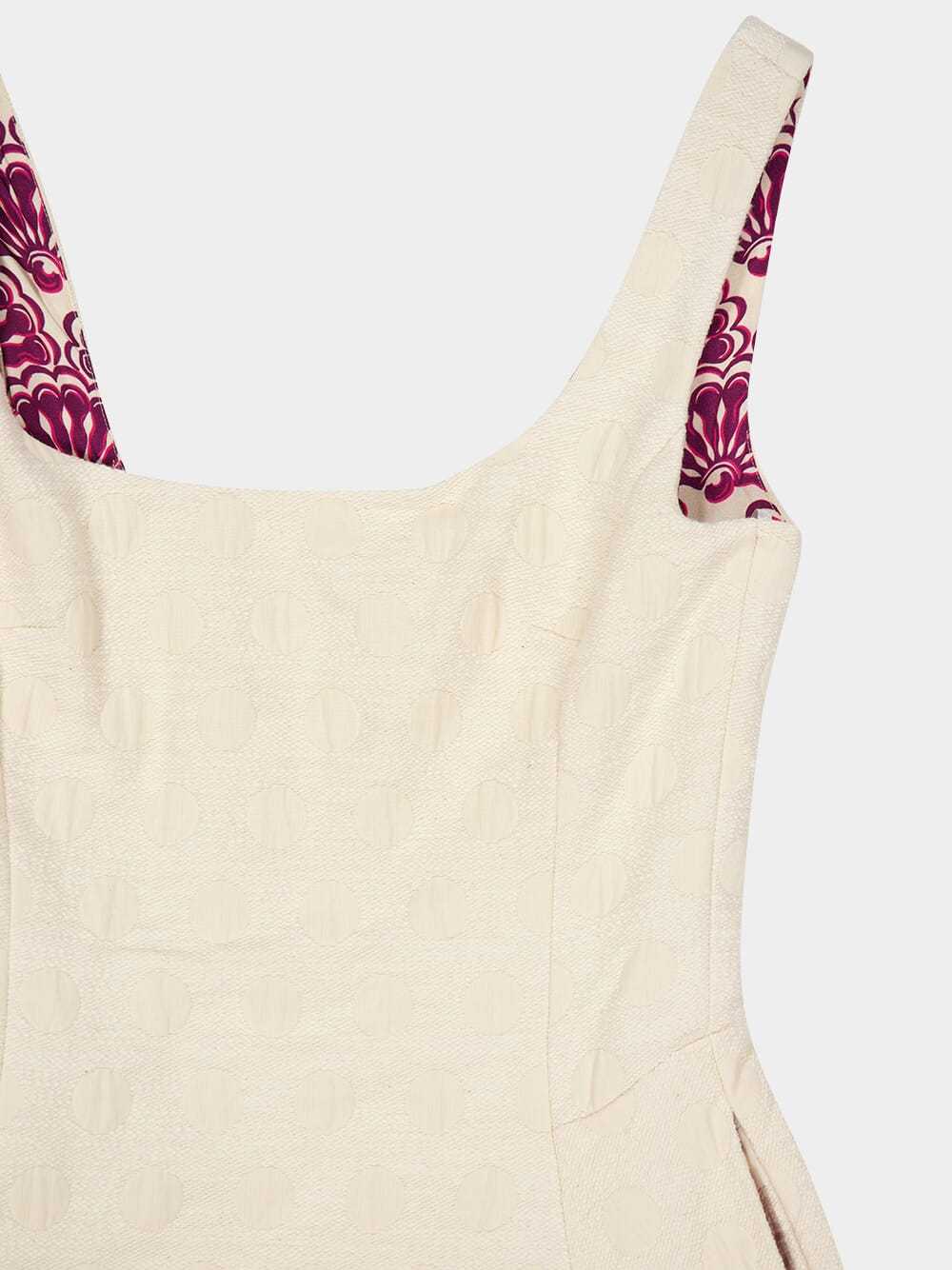 La Doublej Sophia Embroidered Flared Dress In White