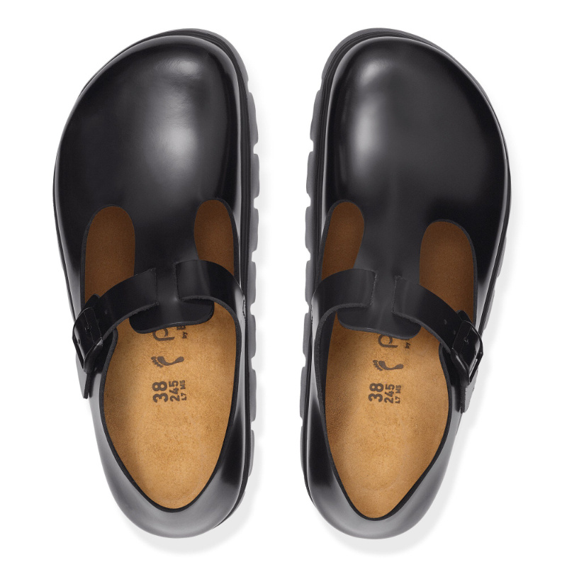 Birkenstock Round Toe Ankle Strap Flats In Black