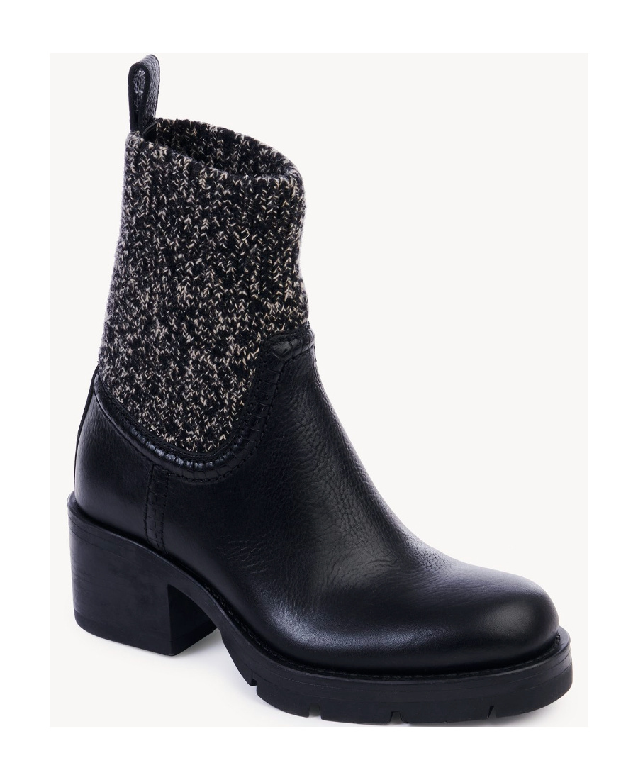Chloé Neva Ankle Boots Aus Leder In Black