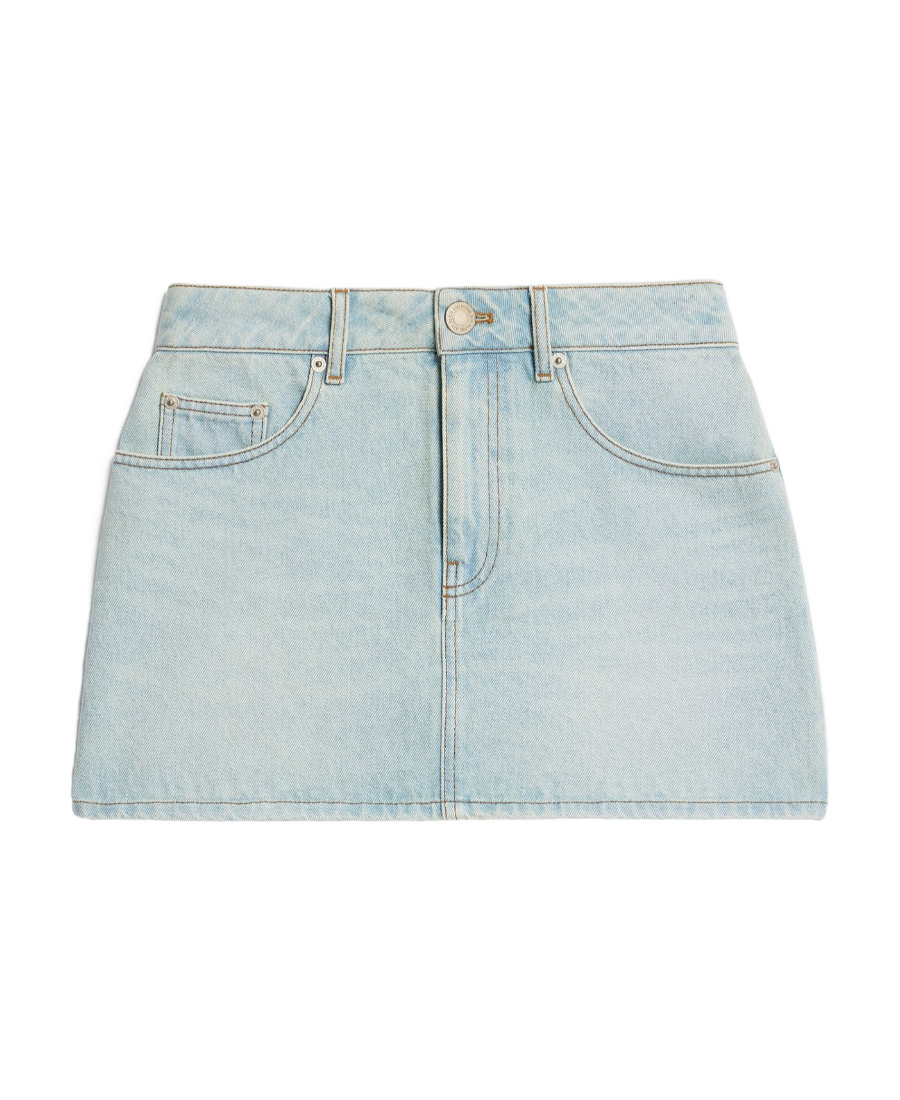 Ami Alexandre Mattiussi Denim Mini Skirt In Green