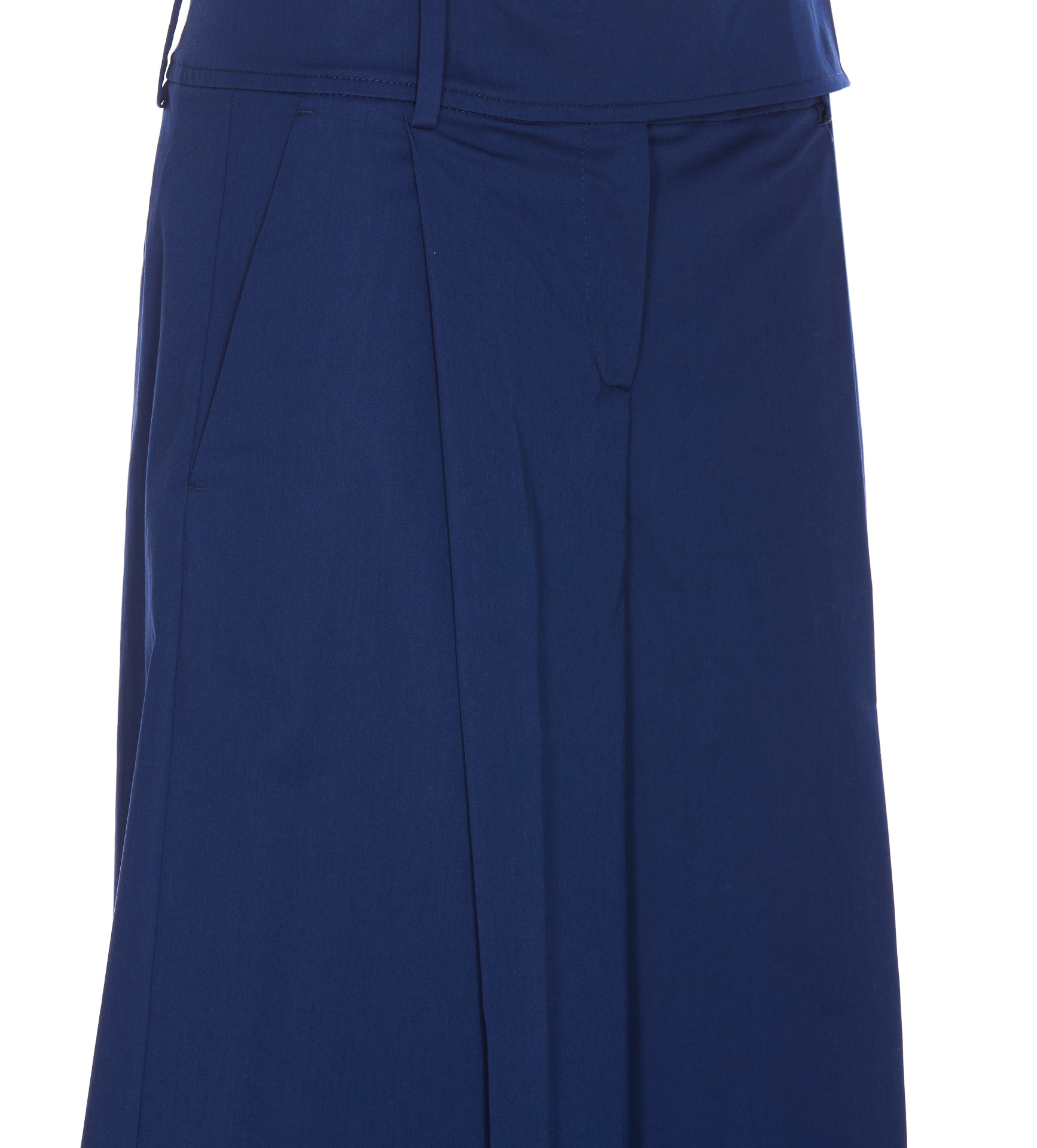 Pinko Single Pleated Palazzo Pants With Hidden Closure In Blue