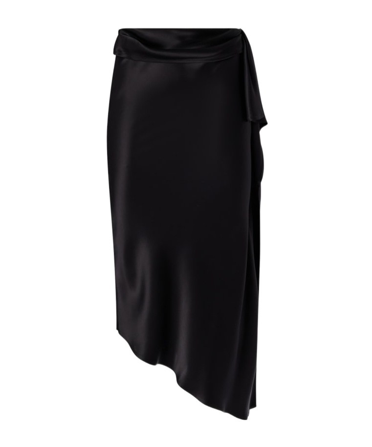 Pinko Ruffled Asymmetric Skirt In Black