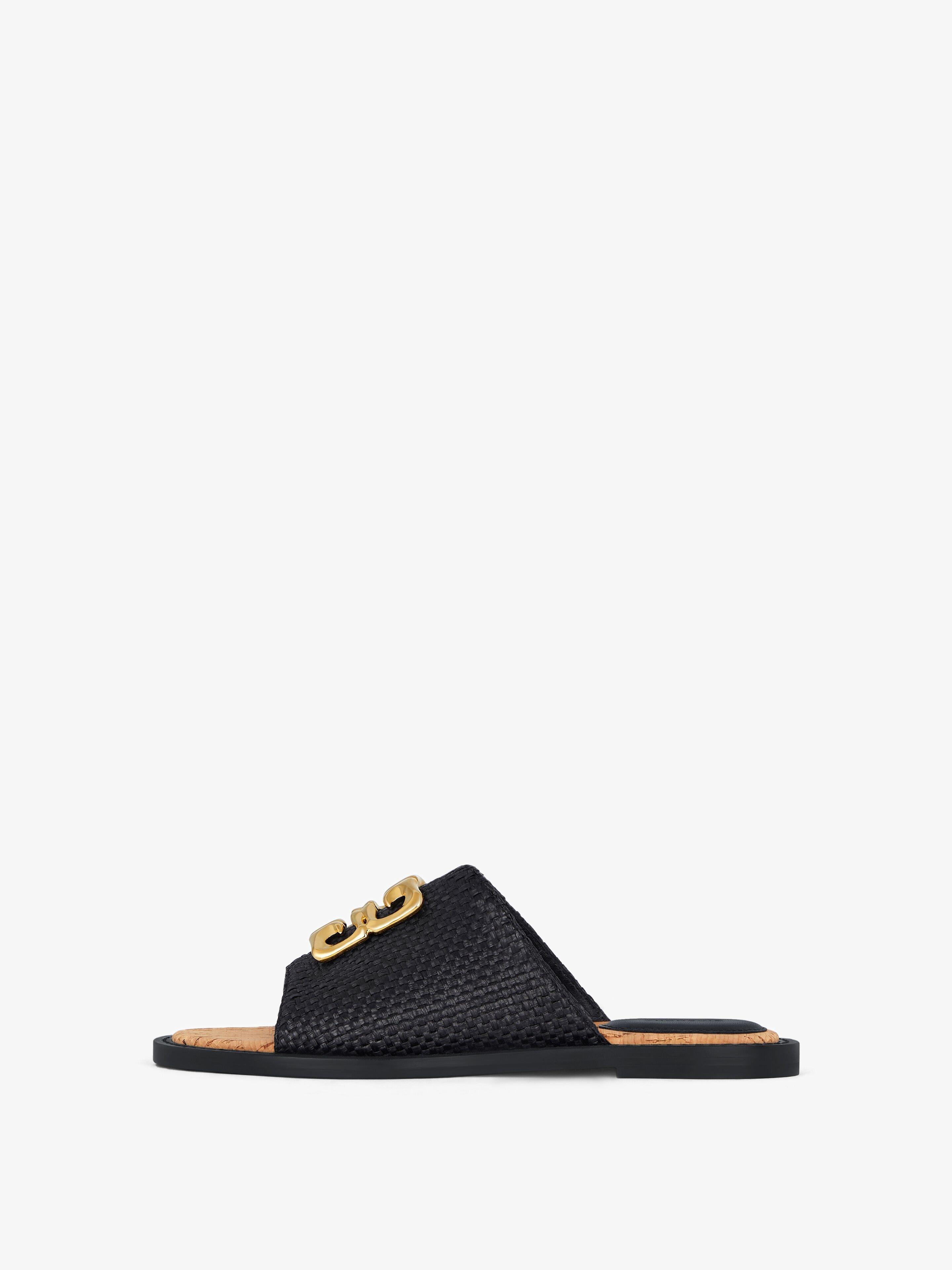 GIVENCHY 4G LIQUID FLAT MULES IN RAFFIA
