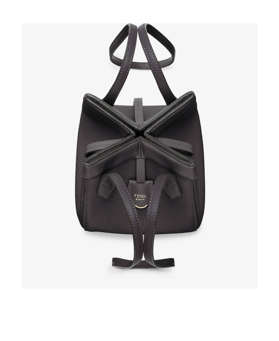 Shop Fendi Black Leather Mini Bag That Can Be Transformed