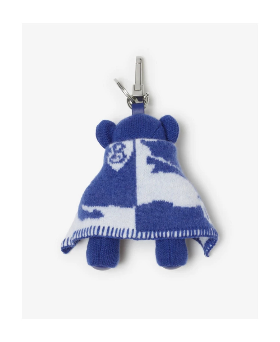 Burberry Thomas Bear Wool-blend Keyring In Blue