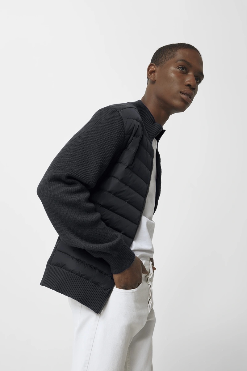 Canada Goose Hybridge Knit Padded Jacket In Black