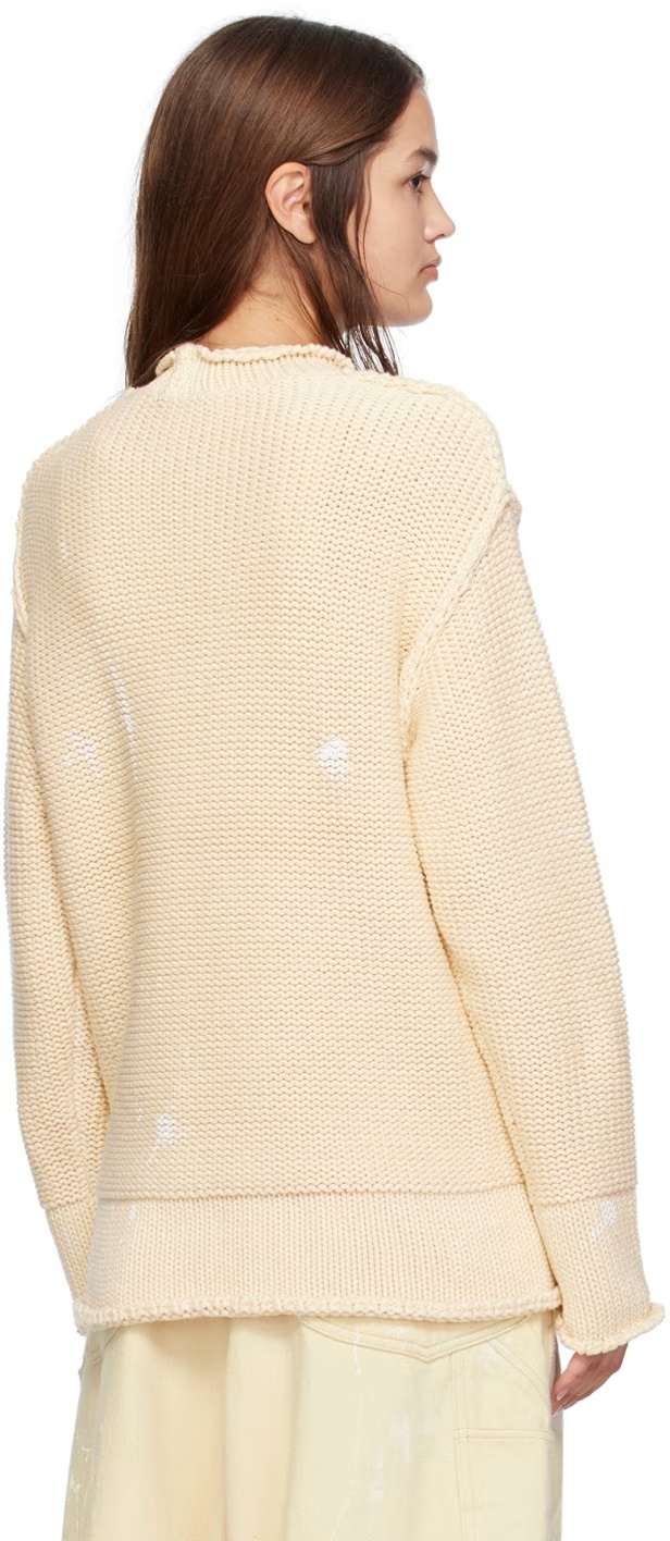 R13 Off-white Rolled Edge Sweater In Nude