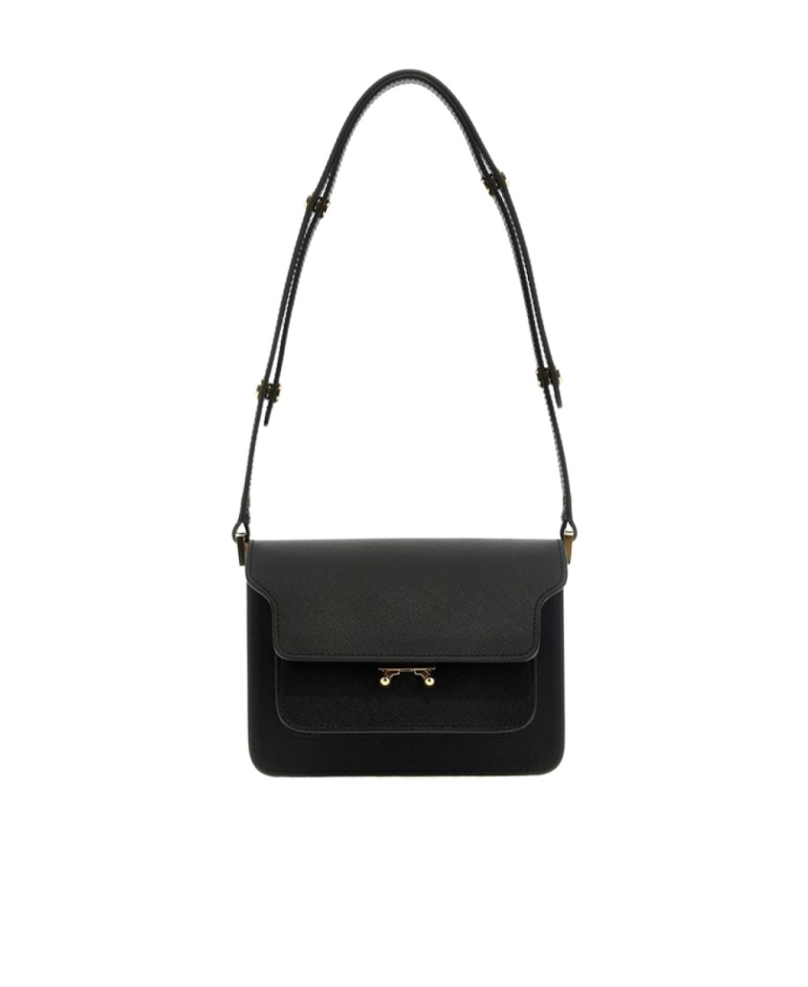 Marni Black Leather Trunk Shoulder Bag In Black