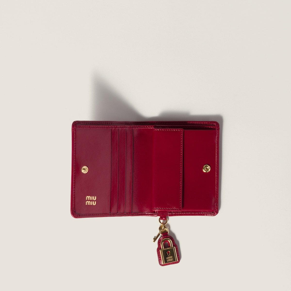 Miu Miu Small Leather Wallet In Red