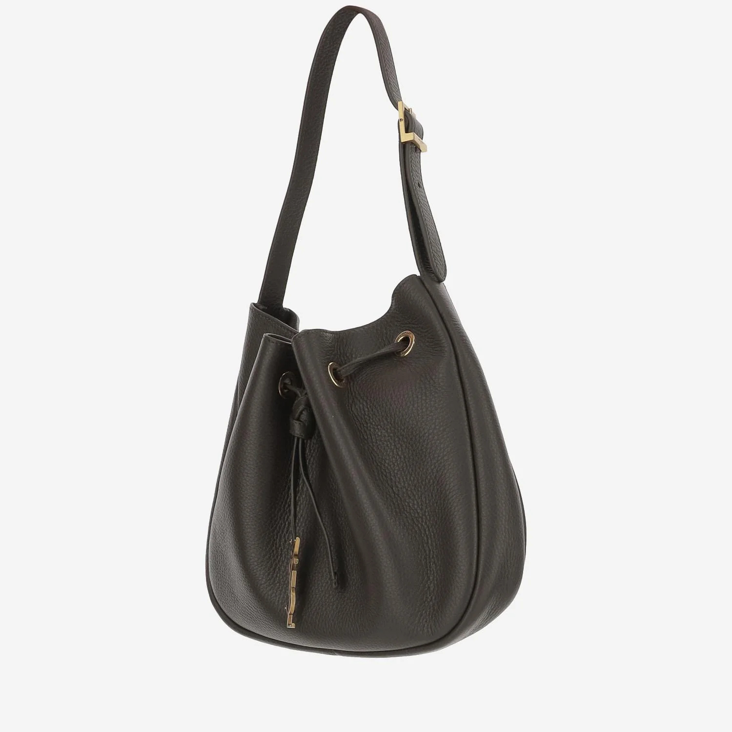Saint Laurent Paris Vii Small Hobo In Grained Leather In Brown