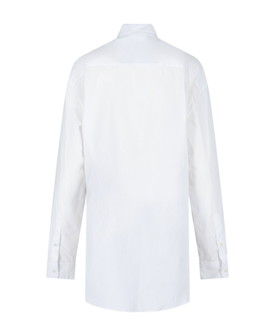 Ann Demeulemeester Ribbon-detailed Long-sleeved Shirt In White