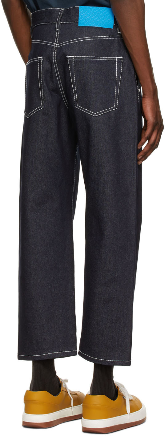 Sunnei Contrast Stitching Jeans In Black