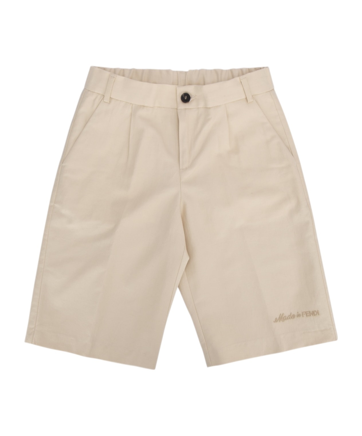 Fendi Belt Loop Shorts In Nude