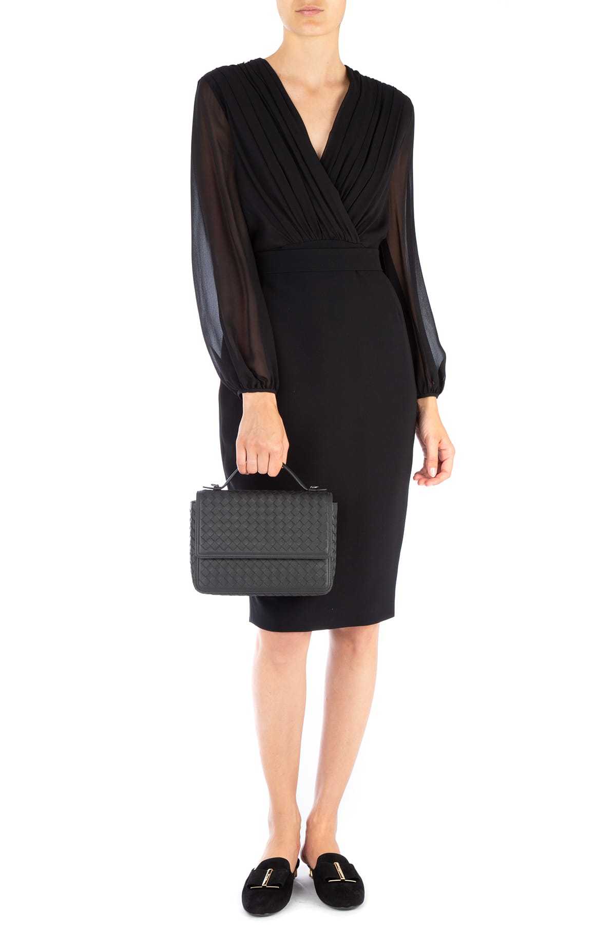 Bottega Veneta Woven Shoulder Bag In Black
