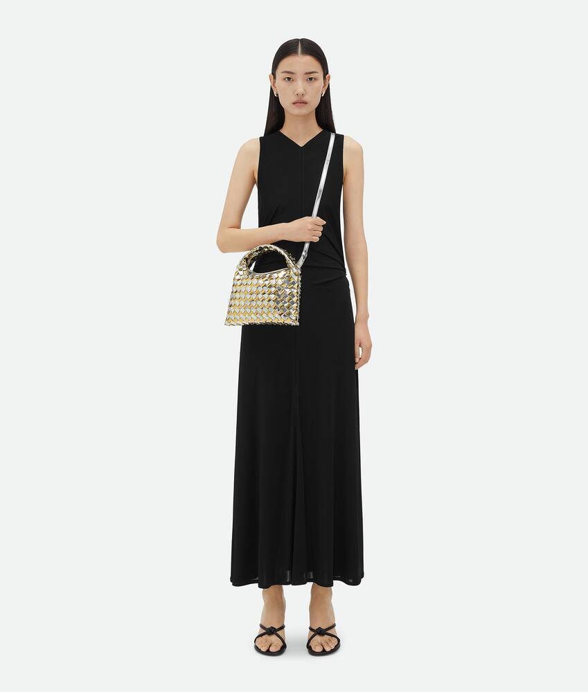 Bottega Veneta Hop Mini Intrecciato Metallic Hobo Bag In Multicolor