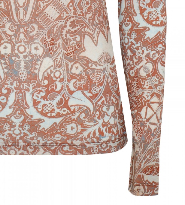 Ulla Johnson Long-sleeved Printed T-shirt In Brown