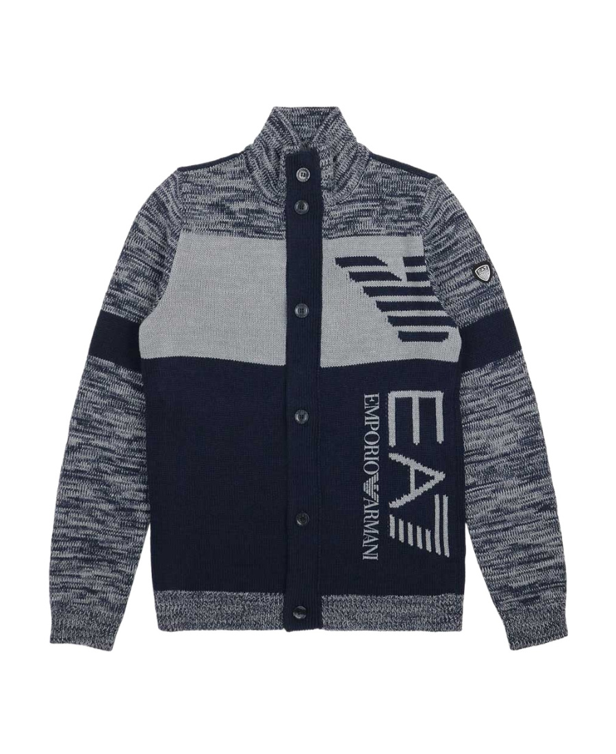 Ea7 Logo Cardigan In Black