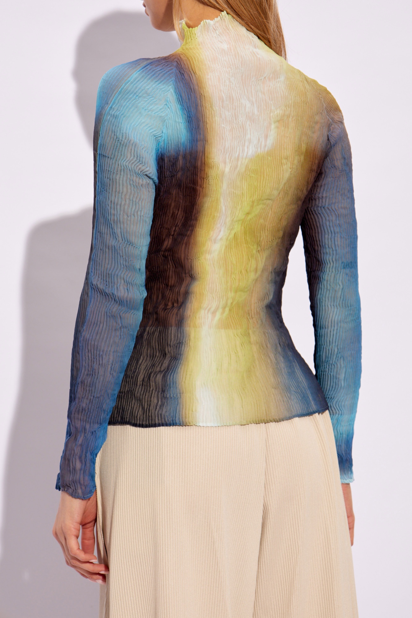 Issey Miyake Gradient-effect Chiffon Top In Multicolor