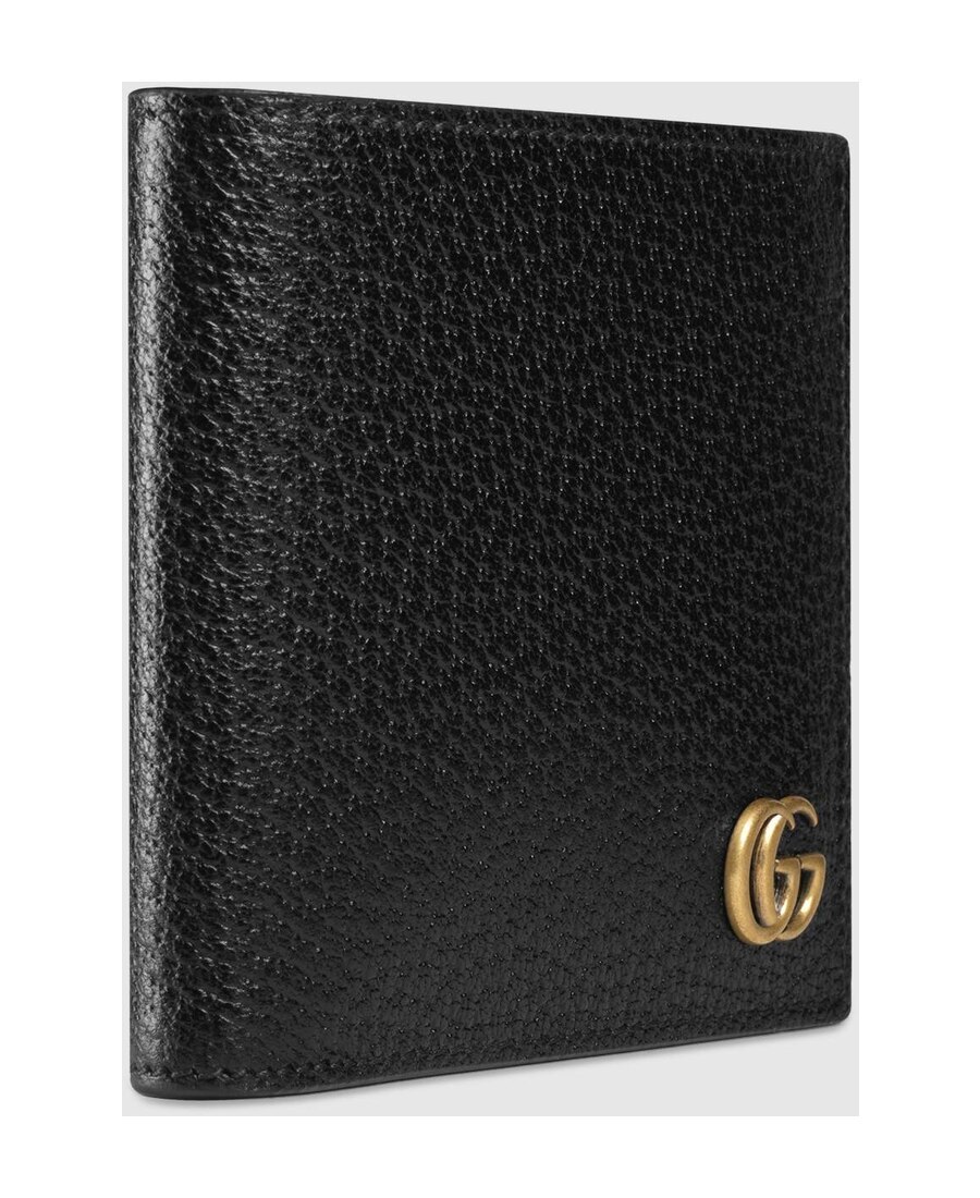 Shop Gucci Gg Marmont Leather Coin Wallet In Black
