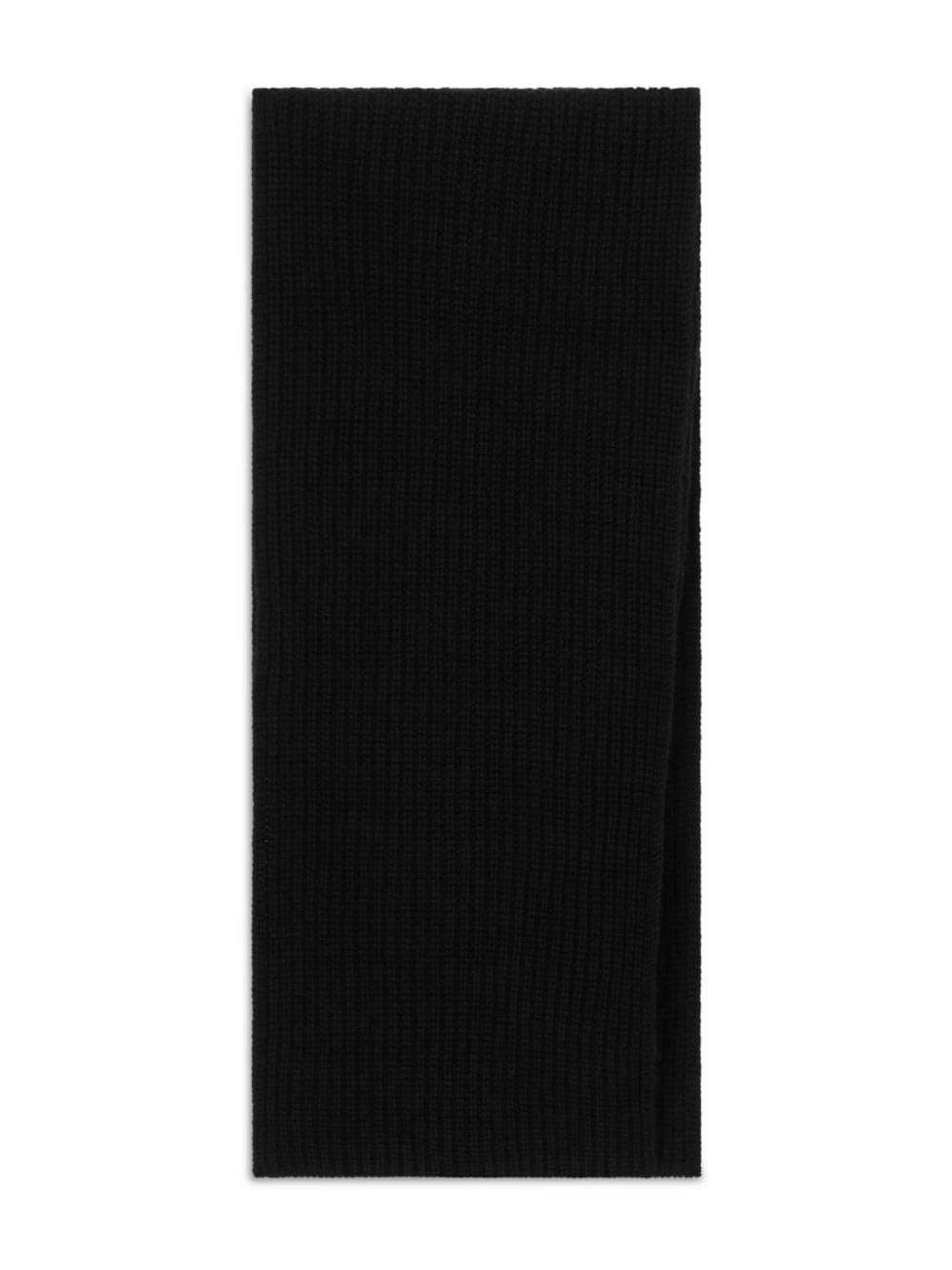 Dolce & Gabbana Ribbed Cashmere Scarf In Black
