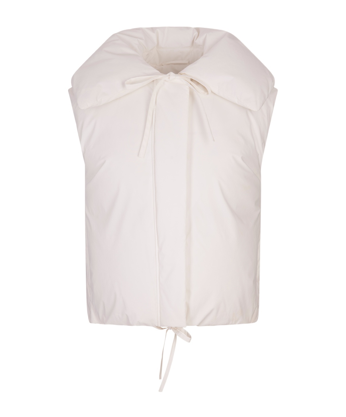 Jil Sander White Cotton Padded Gilet In White