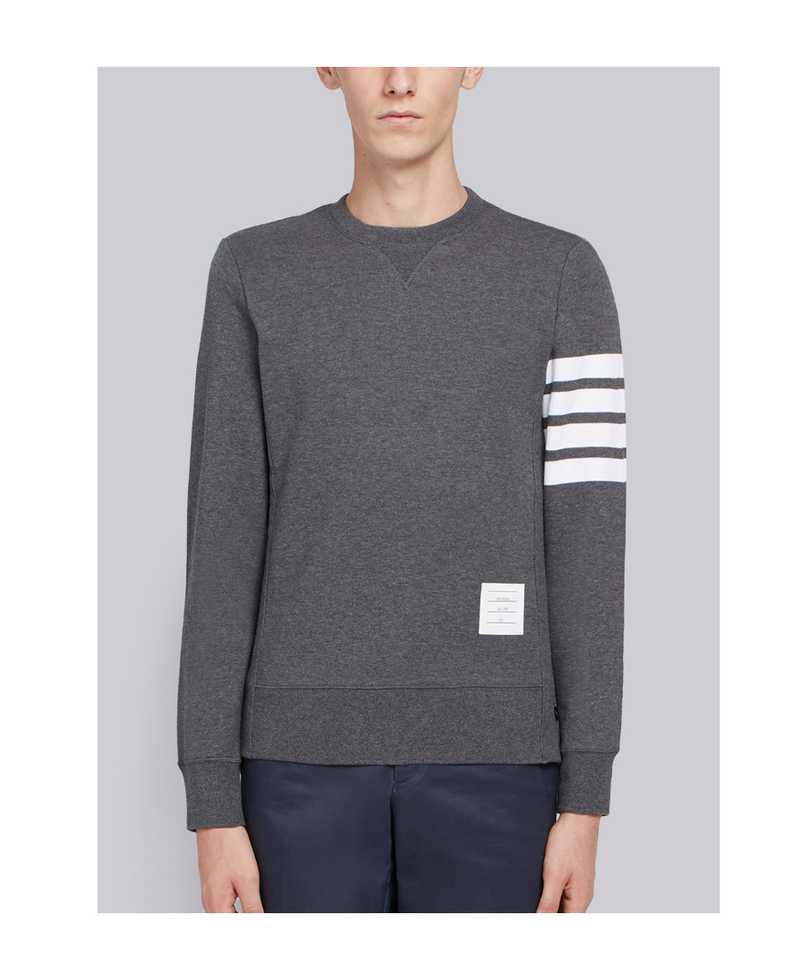 Shop Thom Browne Engineered 4-bar Jersey Sweatshirt In Black