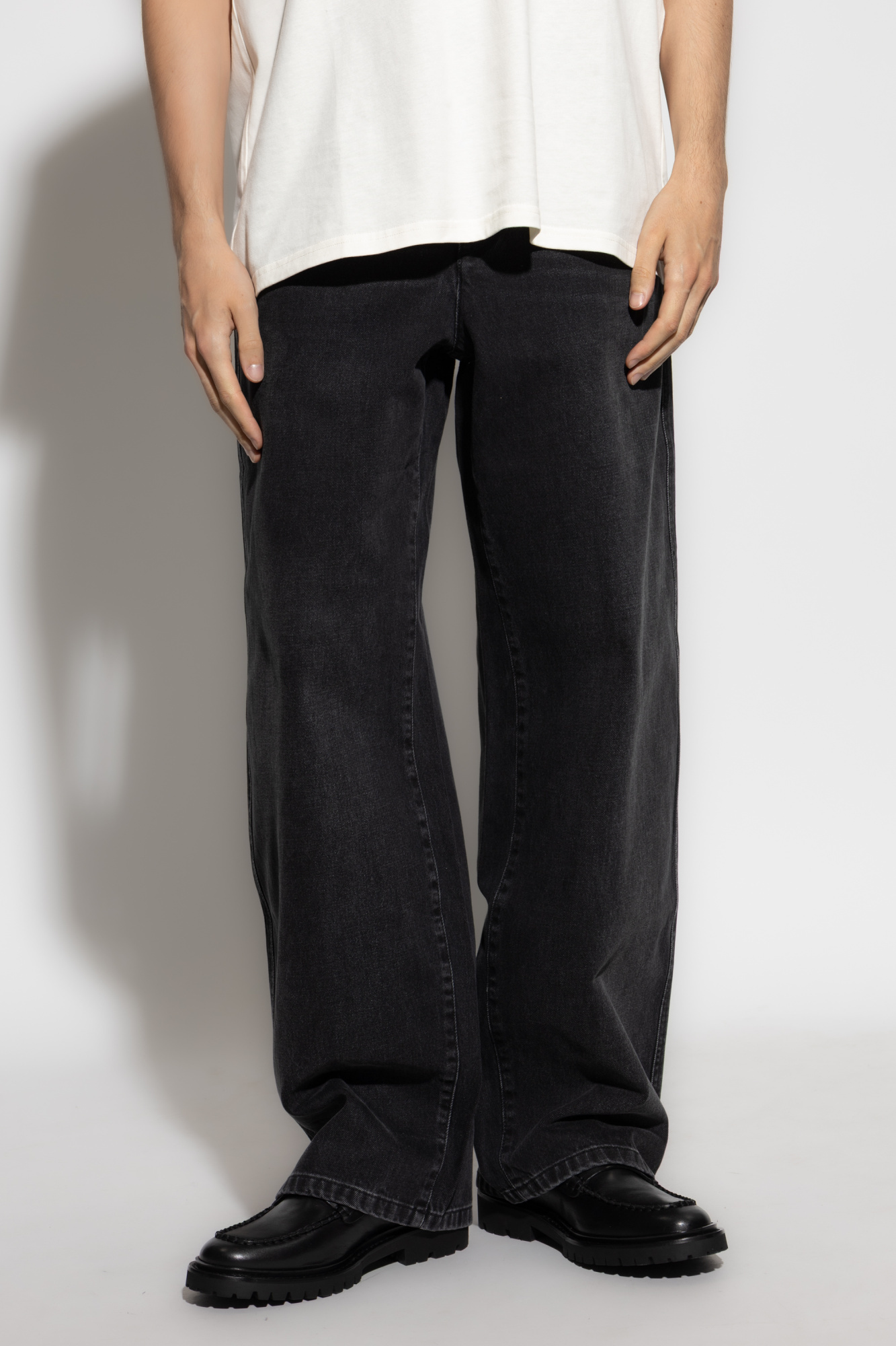 Isabel Marant Belt Loop Denim Trousers In Black