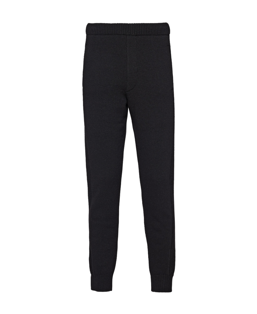 Prada Fine-knit Cashmere Track Pants In Black