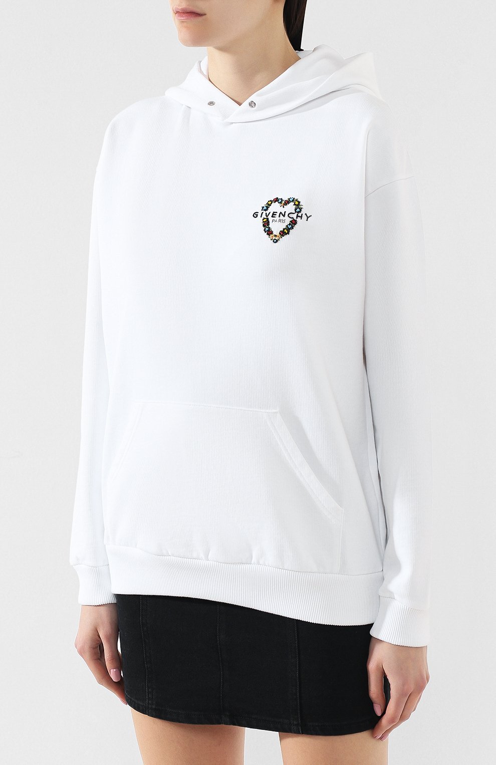 Givenchy Heart-shaped Logo Hooded Sweater In White