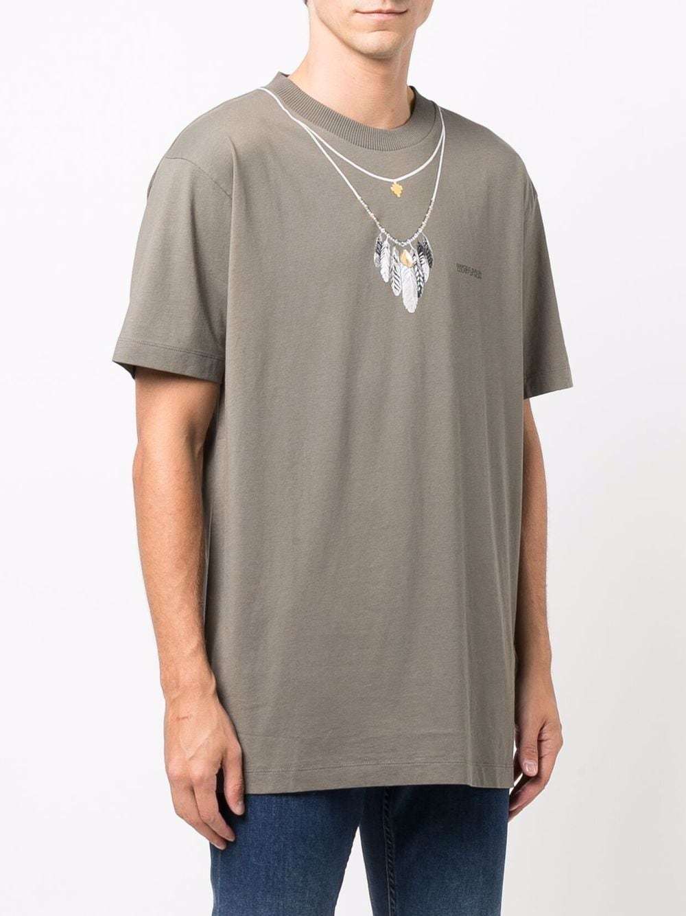 Marcelo Burlon County Of Milan Necklace-print T-shirt In Gray