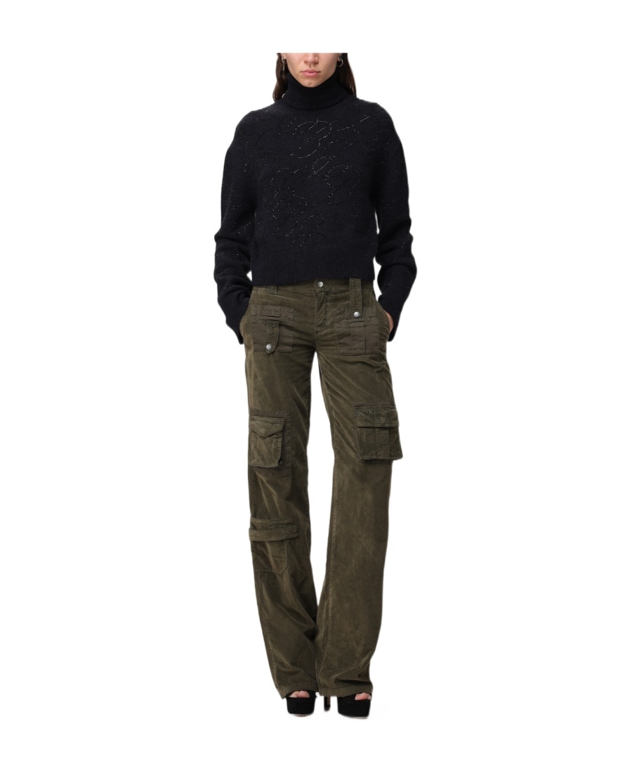 Blumarine Black High Neck Sweater In Black