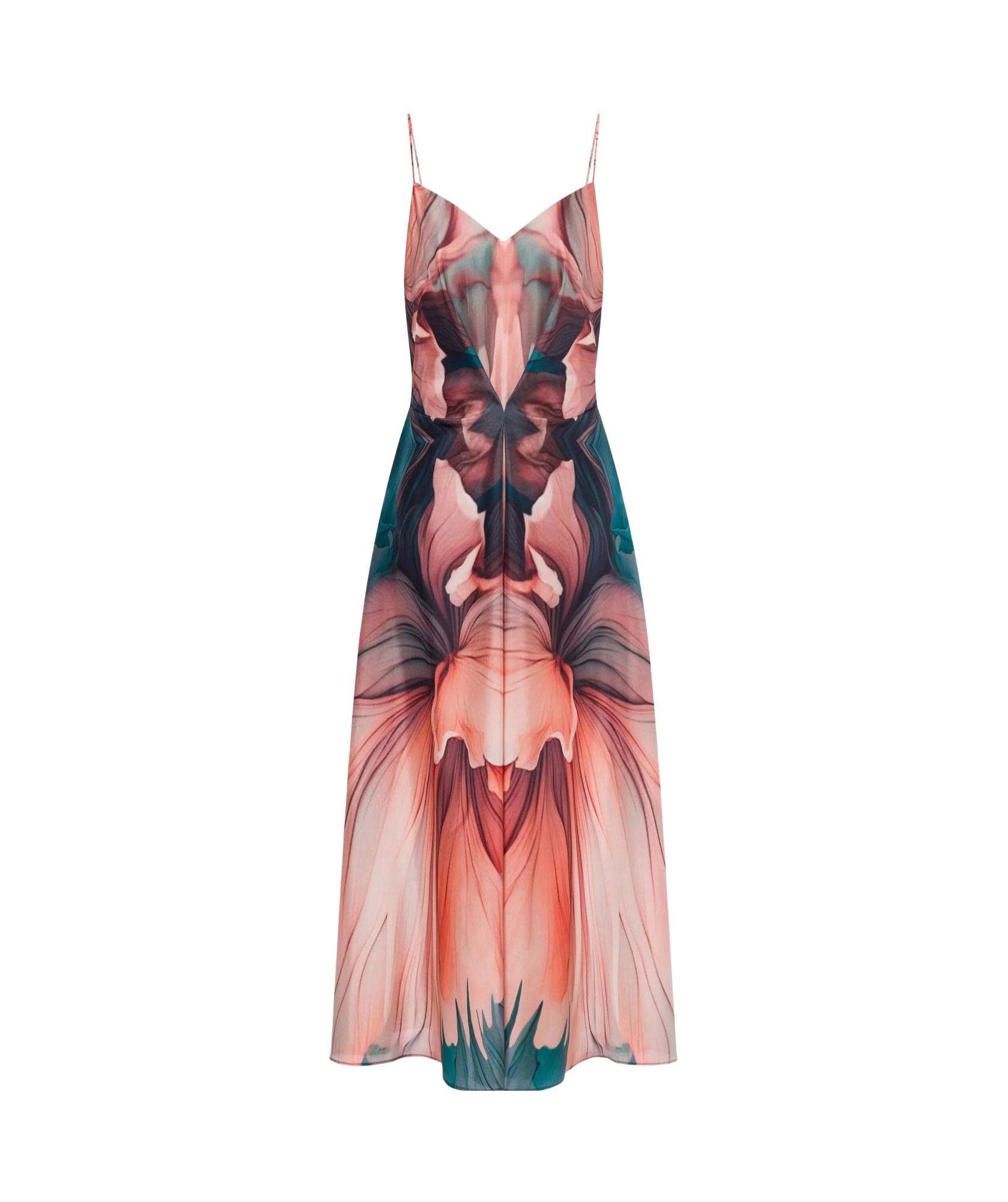 Alberta Ferretti Floral-print Midi Dress In Multicolor